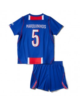 Otroški Nogometna dresi replika Paris Saint-Germain Marquinhos #5 Domači 2026-27 Kratek rokav (+ hlače)